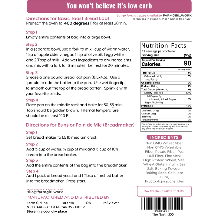 Low Carb Bread Mix - Farm Girl
